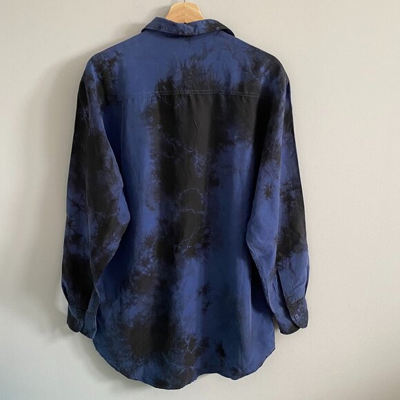 Urban Outfitters Urban Renewal Silky Oversized Tie-Dye Button Down Shirt - Picture 4 of 10